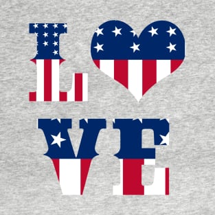 Love American Heart Mommy And Me July 4Th For Independence Day T Shirt T-Shirt